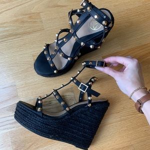 Studded platform heels